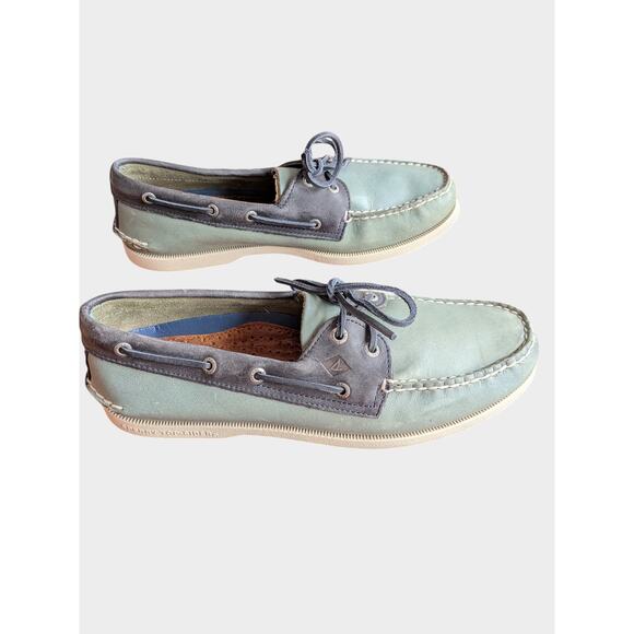 Sperry‎ Top-Sider Men’s Boat Shoes Size 10 Two-Tone Leather Blue Gray main image 7